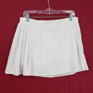 Avia Skort Womens Medium White Tennis Golf Pleated Side Zip Built-in Shorts